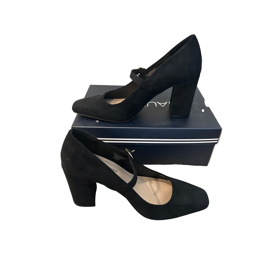Metropolitan View Mary Jane Pumps Womens‎ 7M Black NEW Square Toe Block Heel
